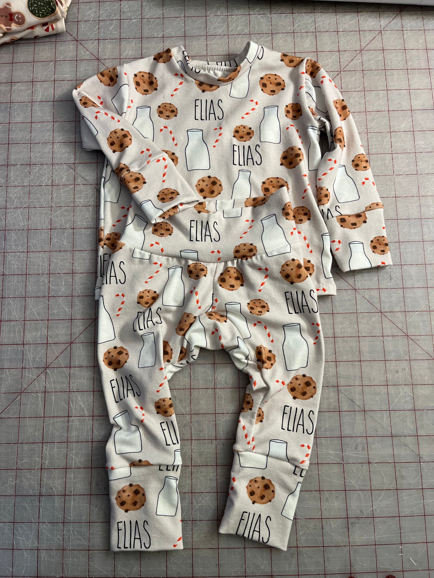 Custom Name Pajamas- Milk & Cookies