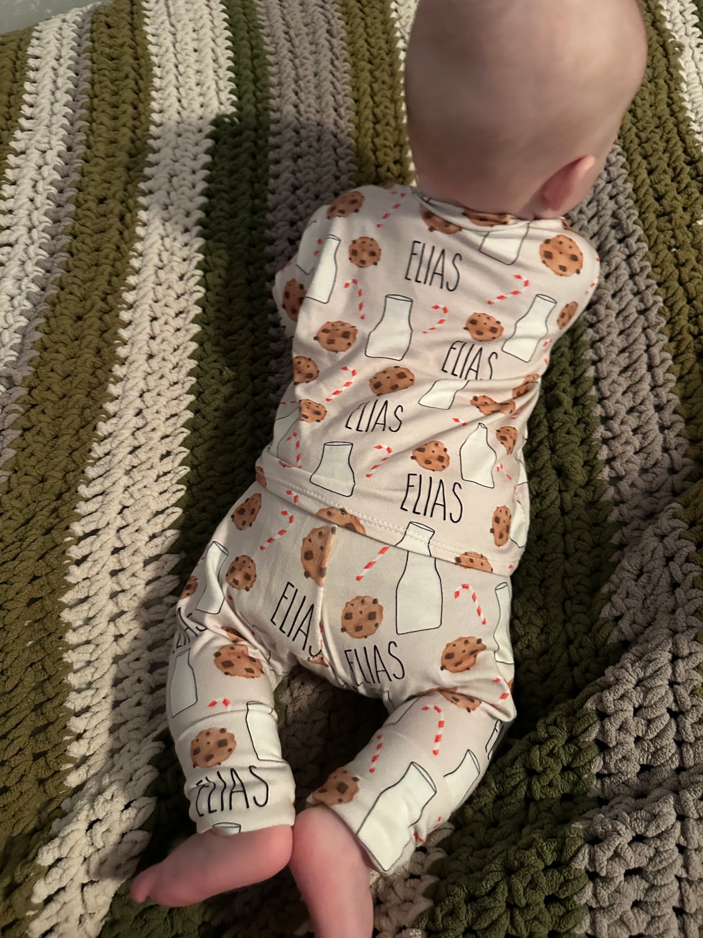 Custom Name Pajamas- Milk & Cookies
