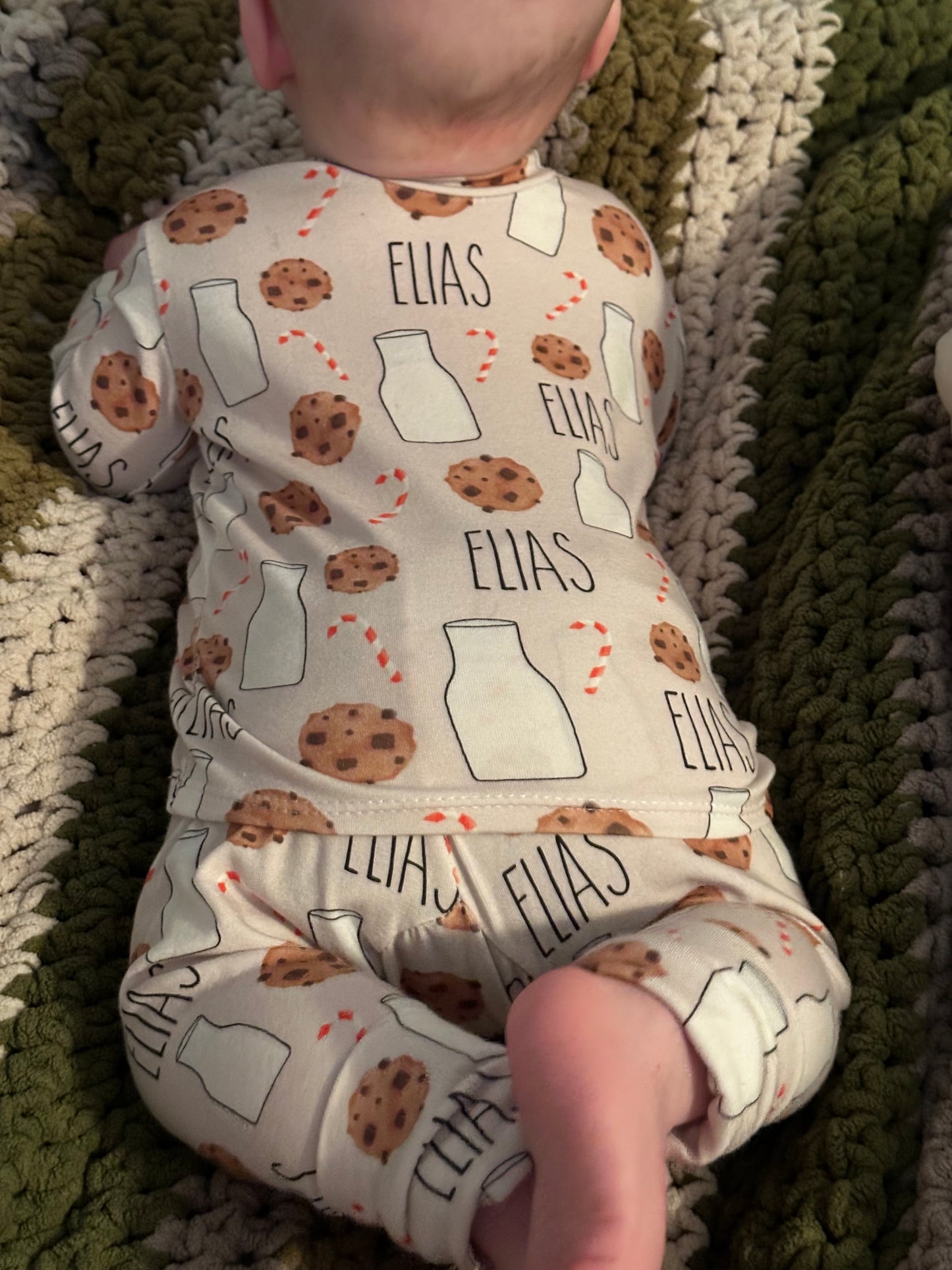 Custom Name Pajamas- Milk & Cookies